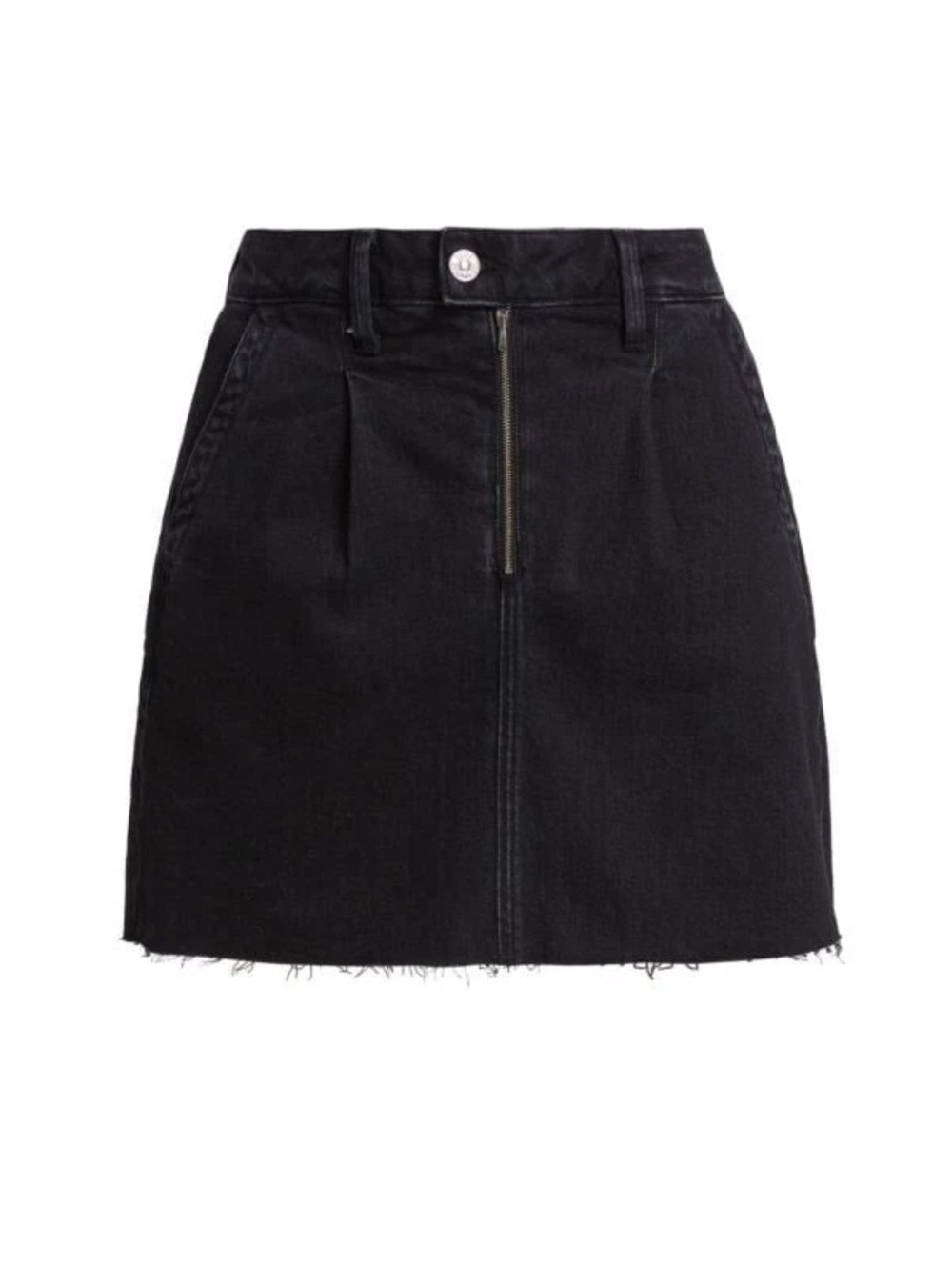 PAIGE A-line high waisted mini skirt dark grey black raw hem size 29 M